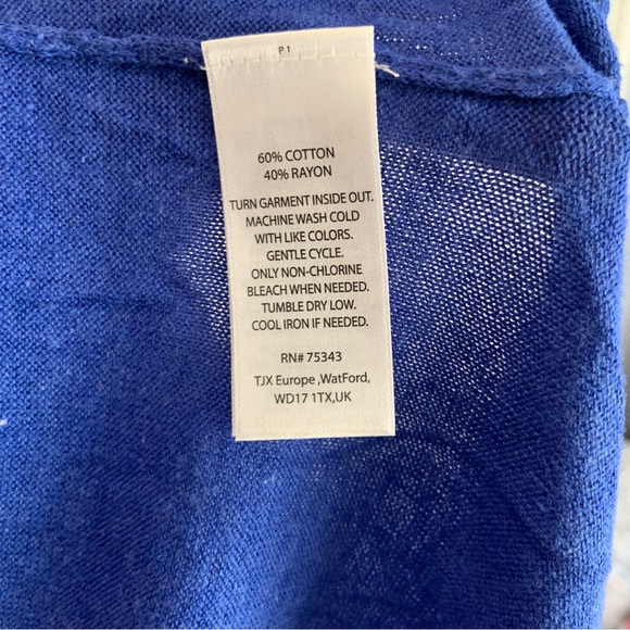 Kaisley Deep Vibrant Blue Long Sleeve High Low Long Sleeve Shirt Mini Dress XS - Picture 10 of 10